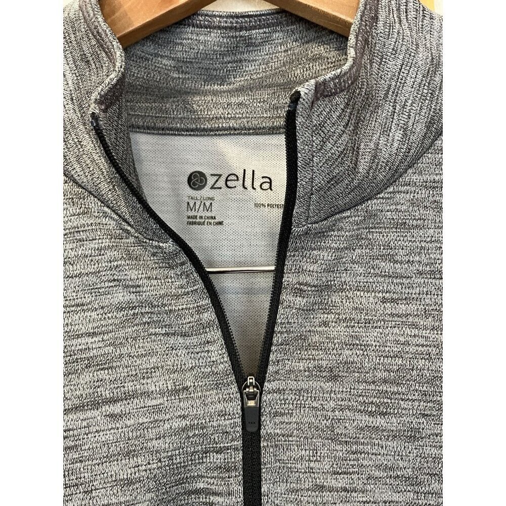 Zella Heathered Gray Athletic Quarter Zip Athletic Top Medium Running Outdoors - Picture 2 of 7